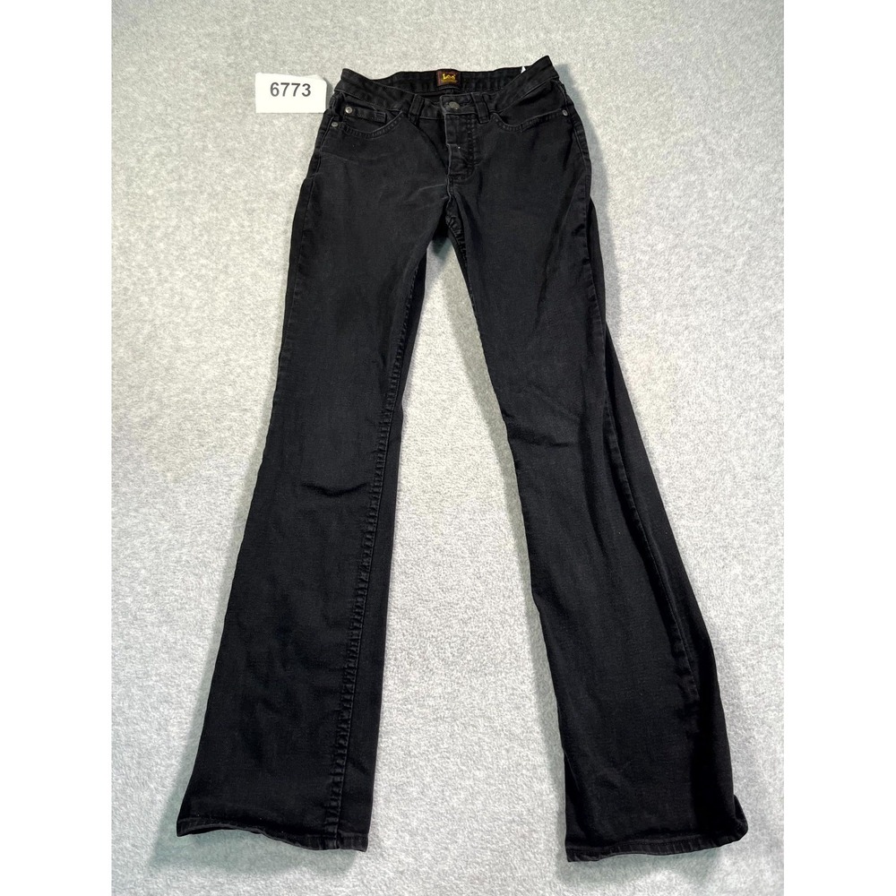 Lee Jeans Womens 2M Black Cotton Denim Stretch Dark Wash Bootcut Legs Streetwear